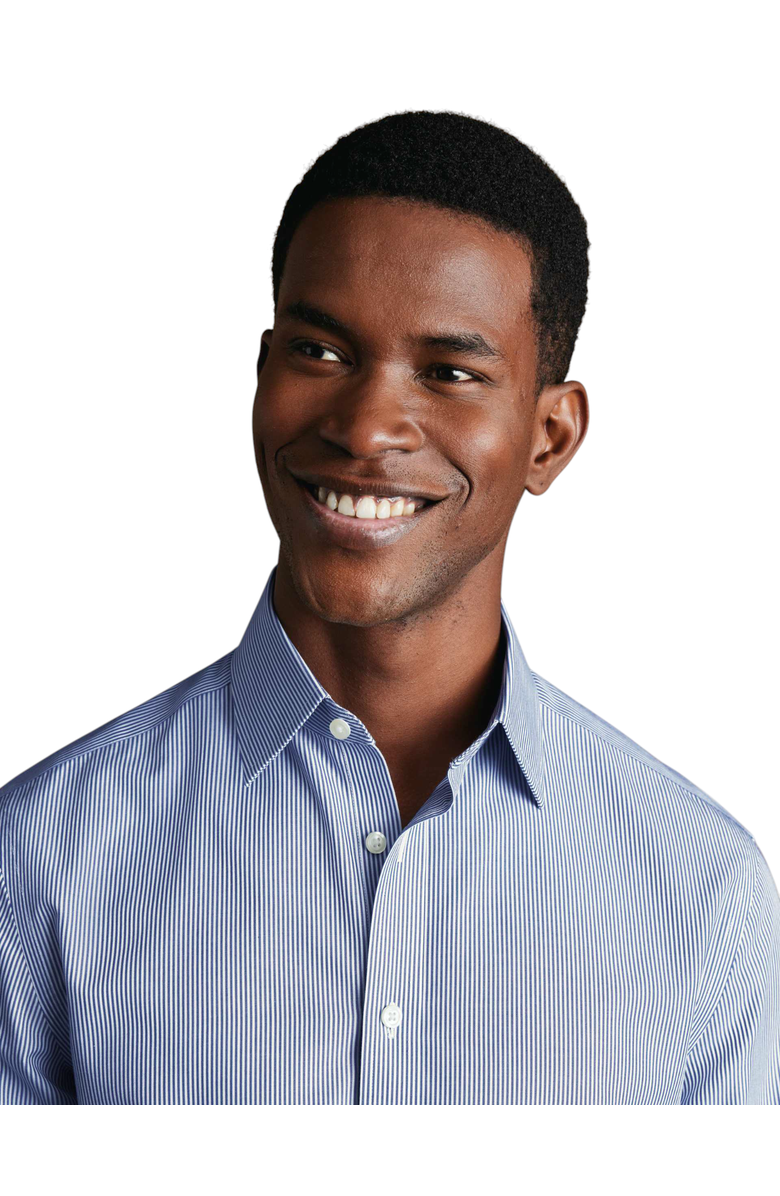 Charles Tyrwhitt Non-Iron Bengal Stripe Shirt, Alternate, color, Navy