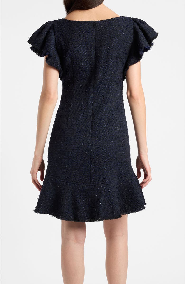 Santorelli Deste Sheath Dress in Luxury Tonal Tweed, Alternate, color, Midnight
