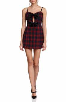 Avec Les Filles Double Bow Keyhole Minidress