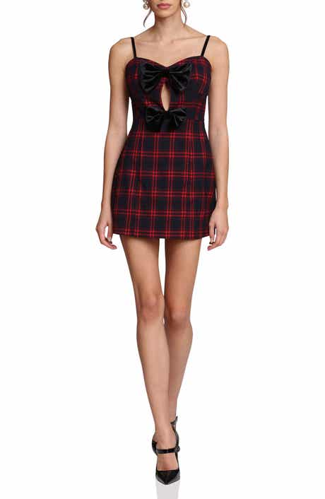 Avec Les Filles Double Bow Keyhole Minidress