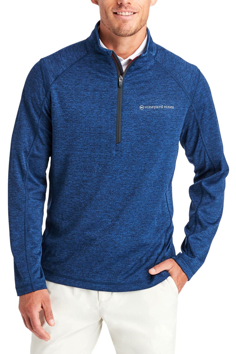 Sankaty Half Zip Performance Pullover, Main, color, BLUE DEPTH