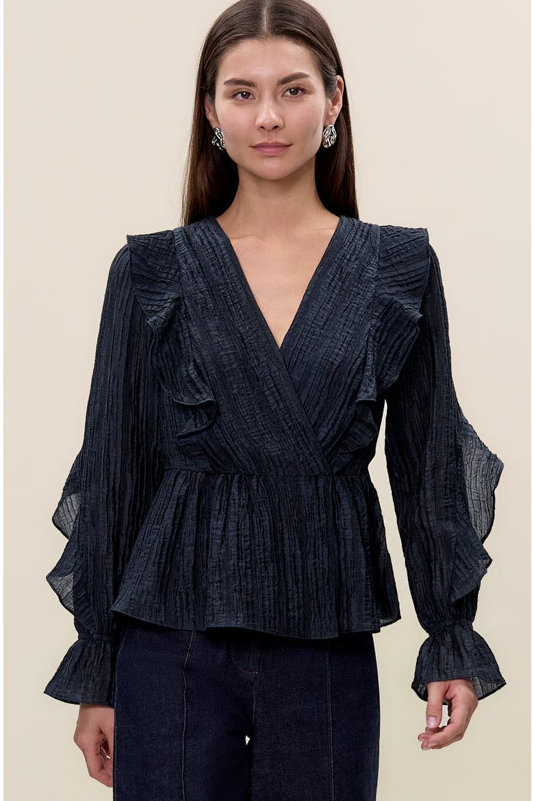Olivia Ruffle Blouse, Main, color, Graphite