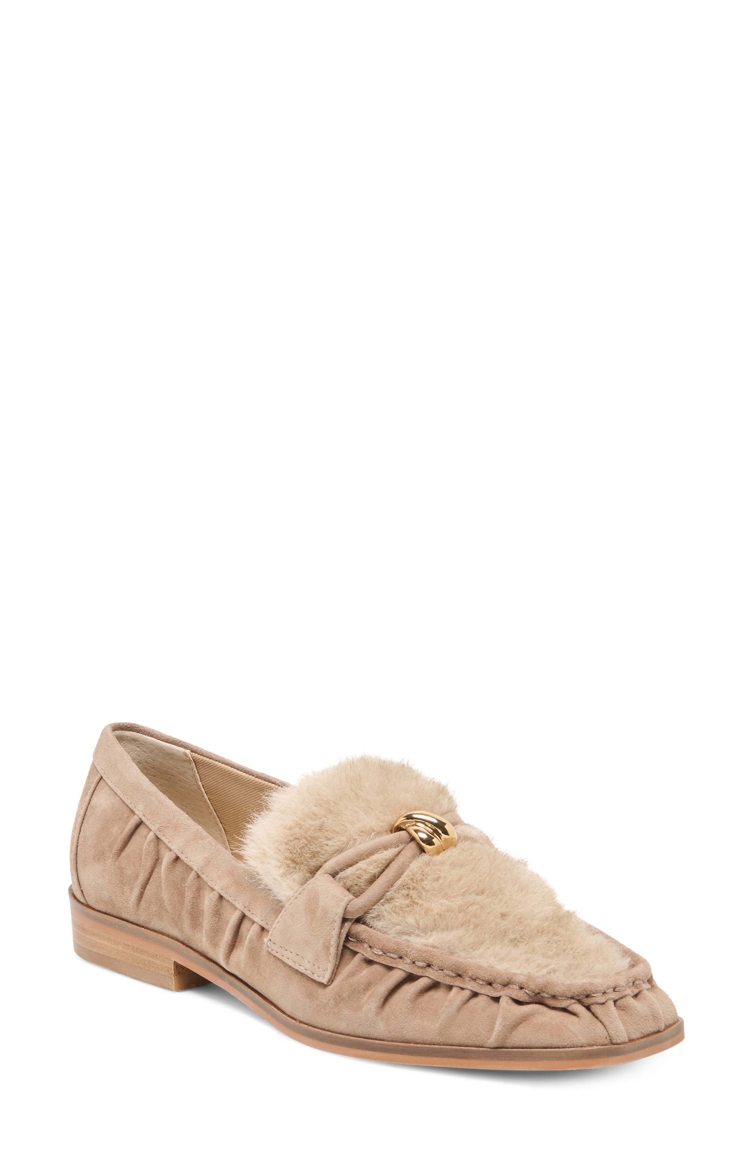 Bonie Plush Leather Loafer, Main, color, MUSHROOM SUEDE