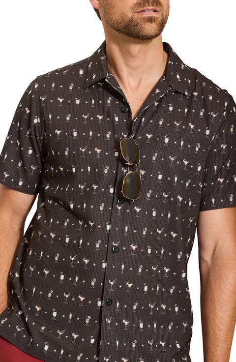 Bahama Coast Cocktail Conga Print Button-Up Shirt