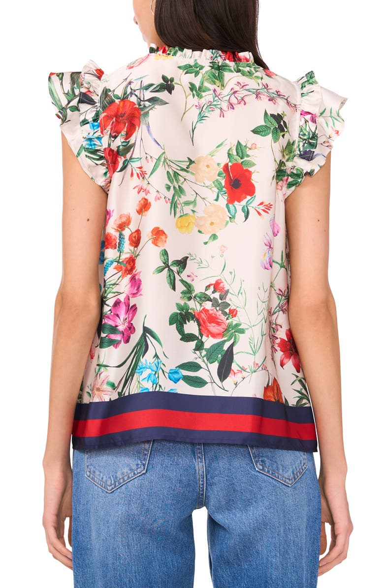 Vince Camuto Floral Flutter Sleeve Top, Alternate, color, Multi
