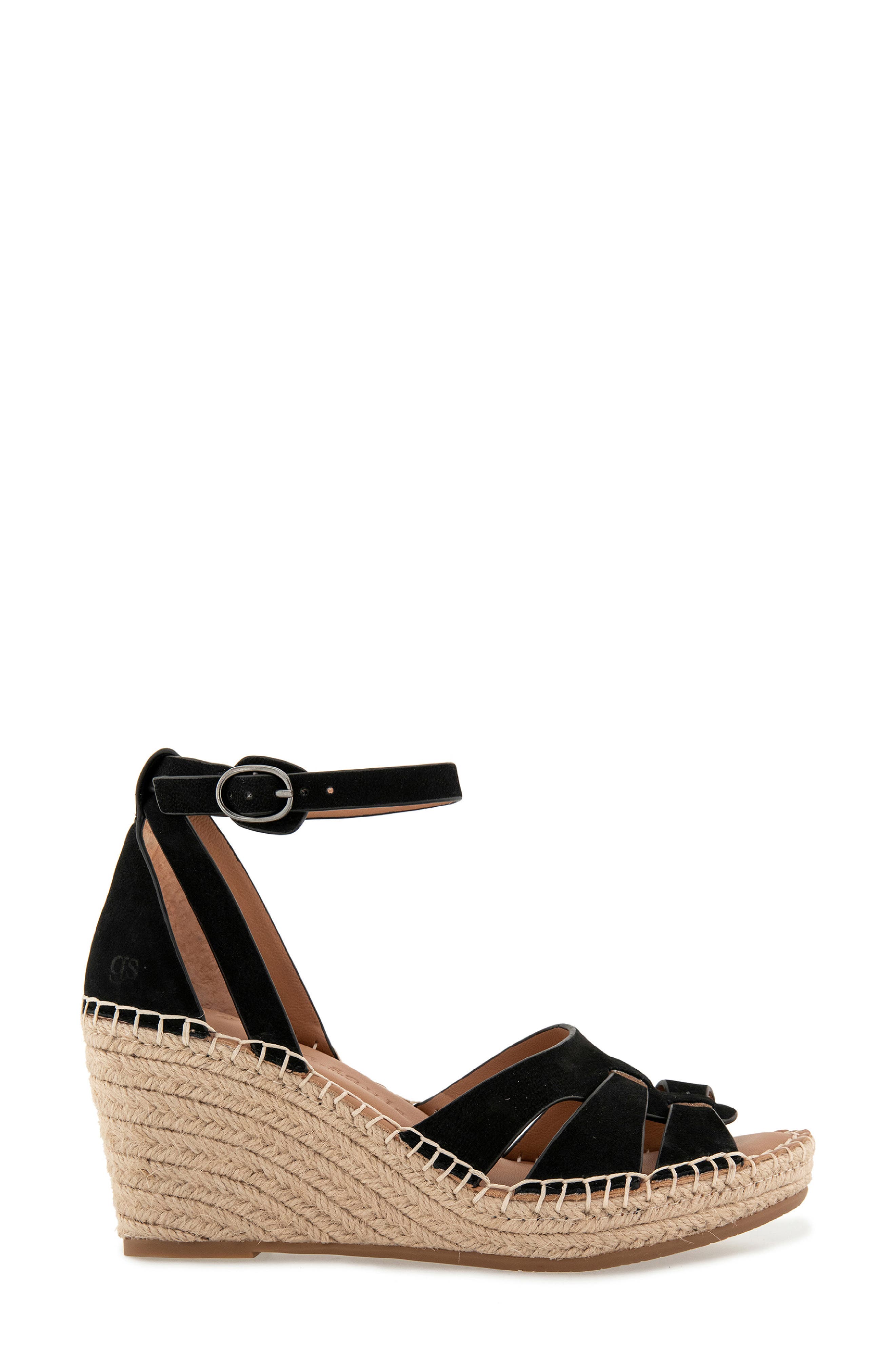 Gentle Souls Espadrille Wedge Sandal, Alternate, color, Black Nubuck