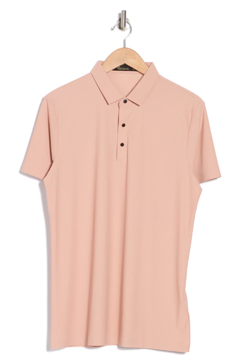 Slim Fit Stretch Cotton Knit Polo, Alternate, color, DUSTY PINK