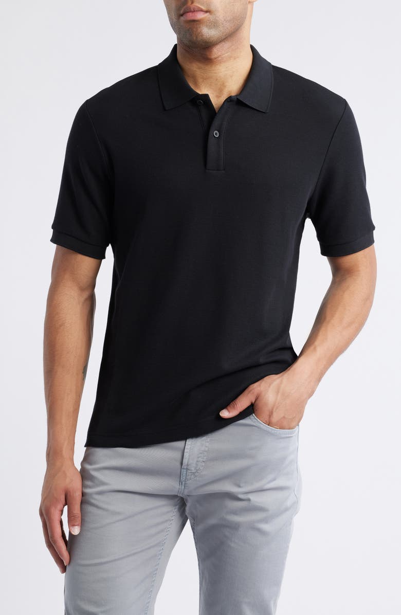 Nordstrom Pima Cotton Piqué Polo, Main, color, Black