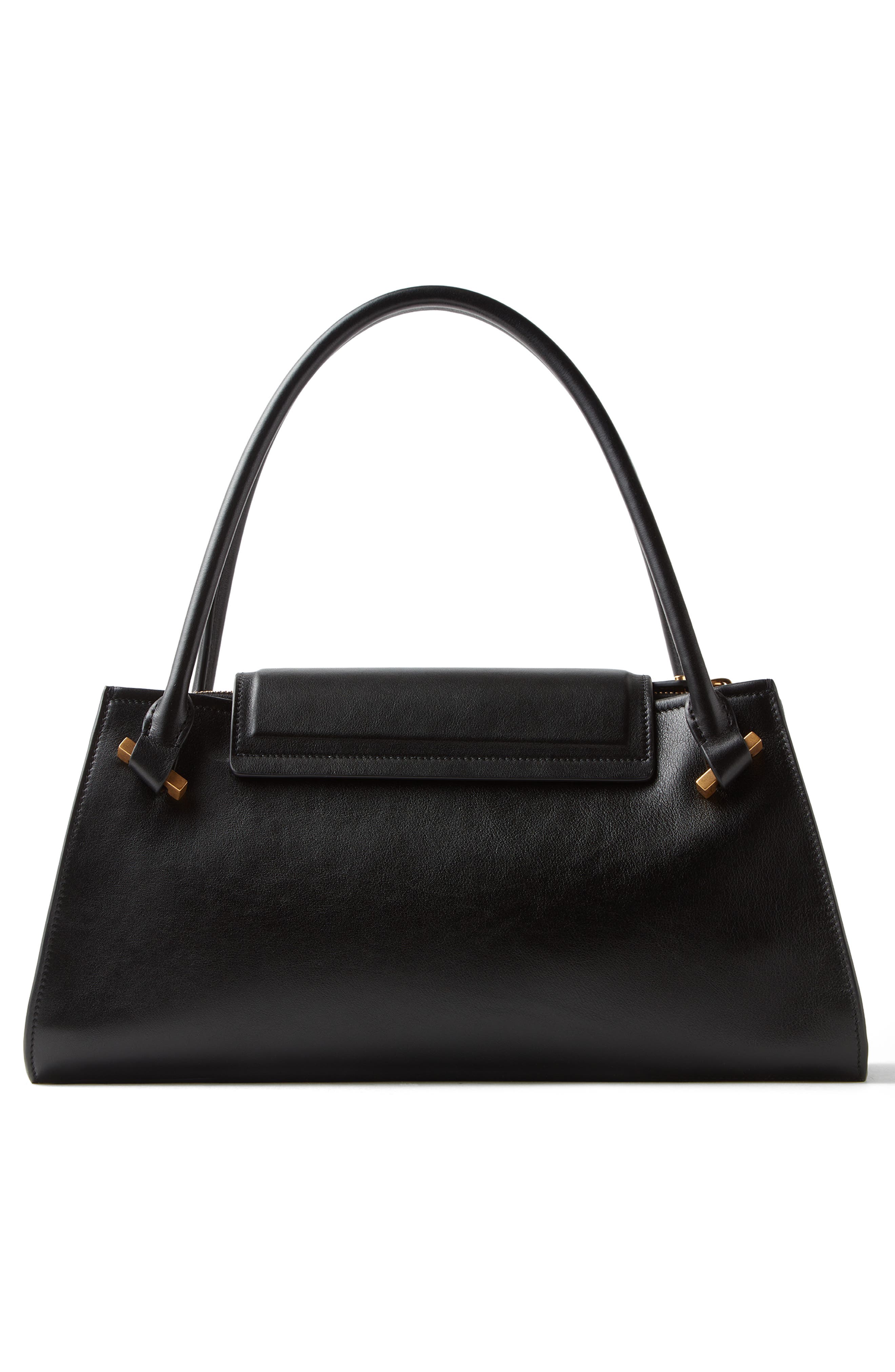 Medium Severine Top Handle Bag, Alternate, color, BLACK VIBRATED GOLD