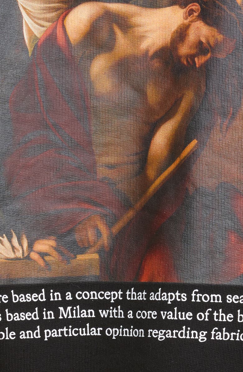 Off-White Men's Caravaggio Crowning Over Cotton Graphic Hoodie, Alternate, color, 