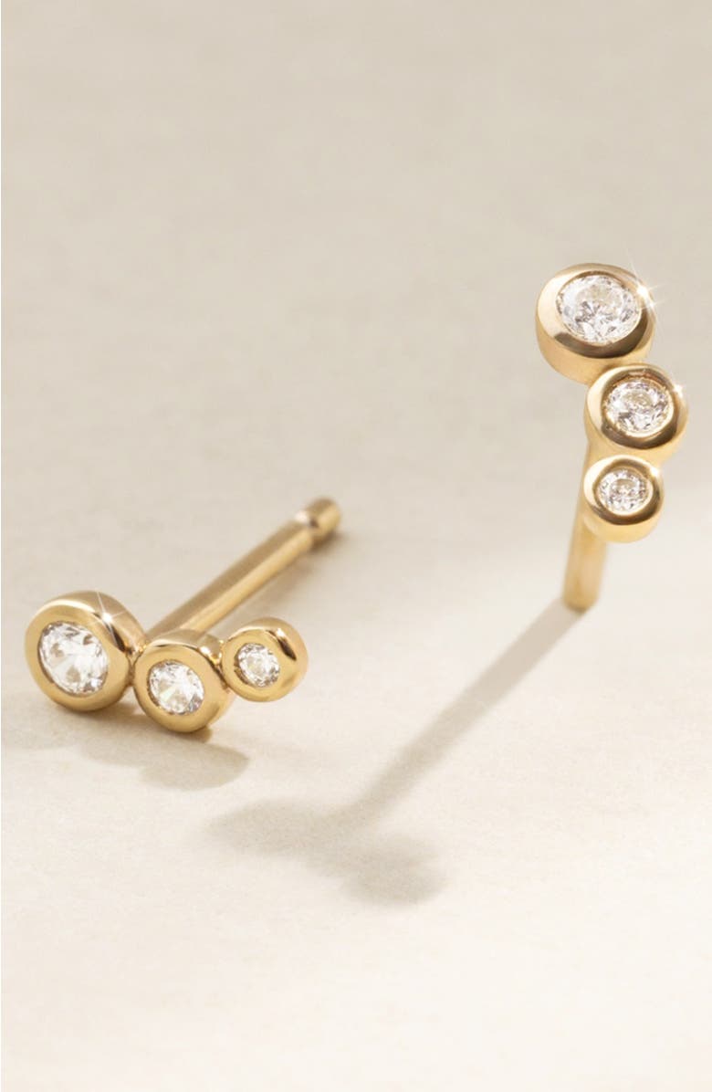 MADE BY MARY CZ Poppy Climber Stud Earrings, Alternate, color, Gold Vermeil