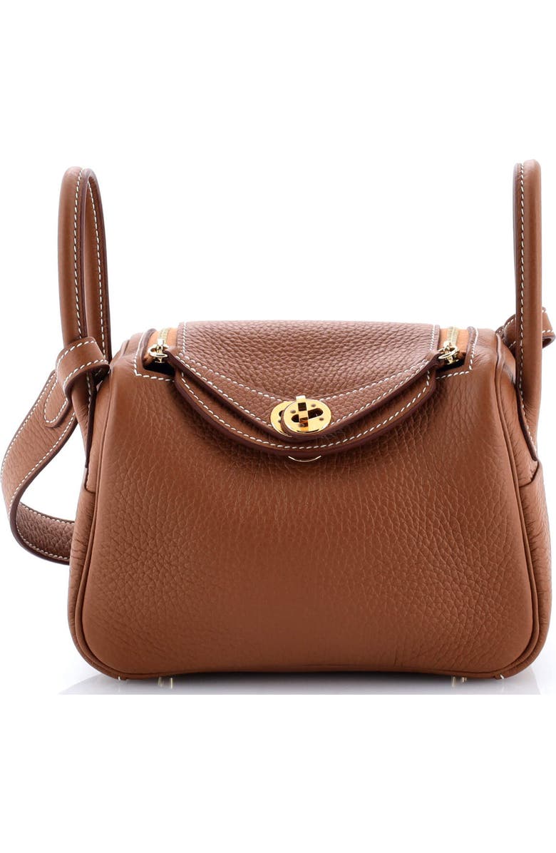 Pre-Owned Hermes Lindy Bag Clemence Mini, Main, color, Gold