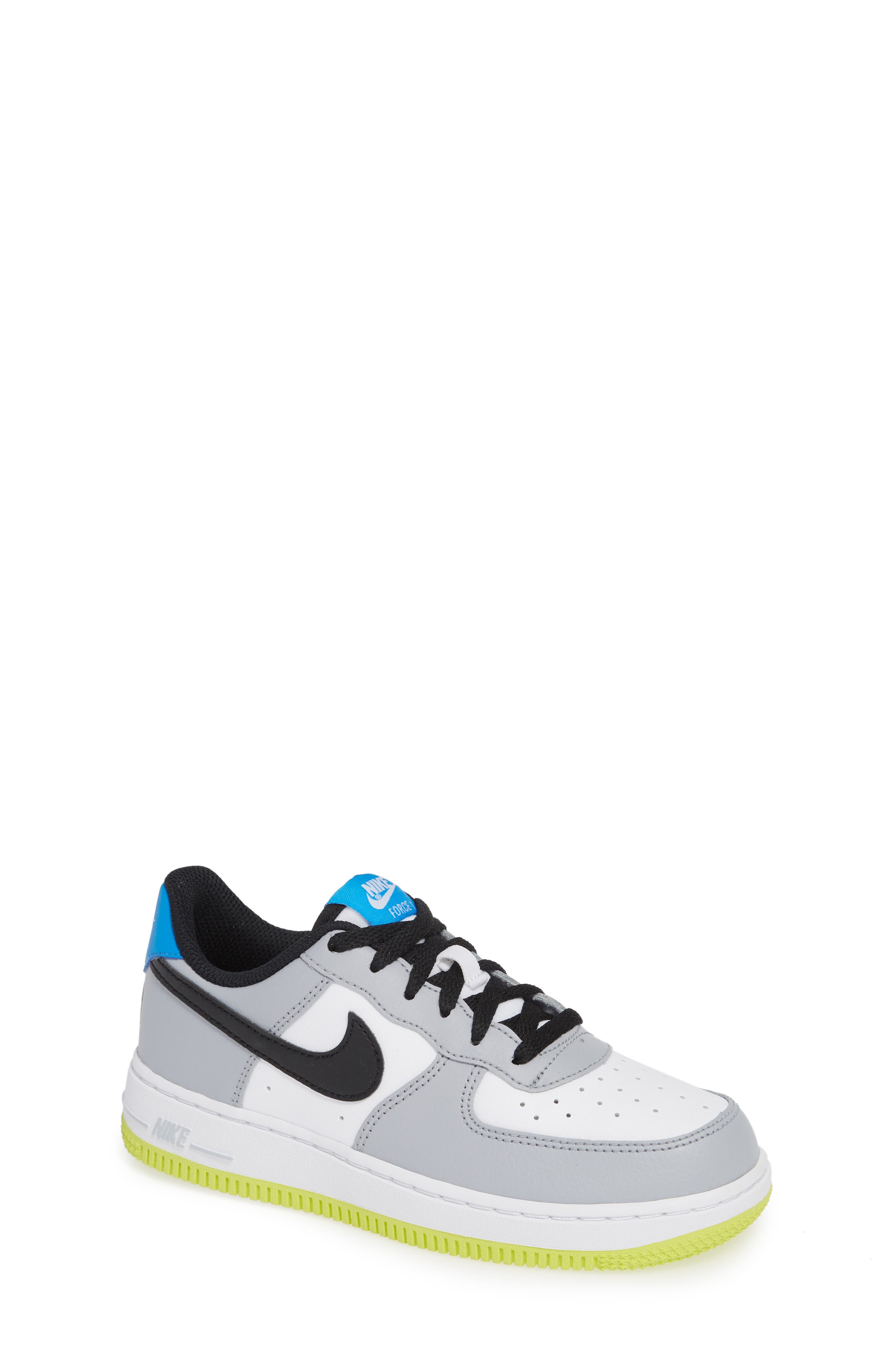 Kids' Air Force 1 Sneaker, Main, color, WOLF GREY/ BLACK/ WHITE/ BLUE