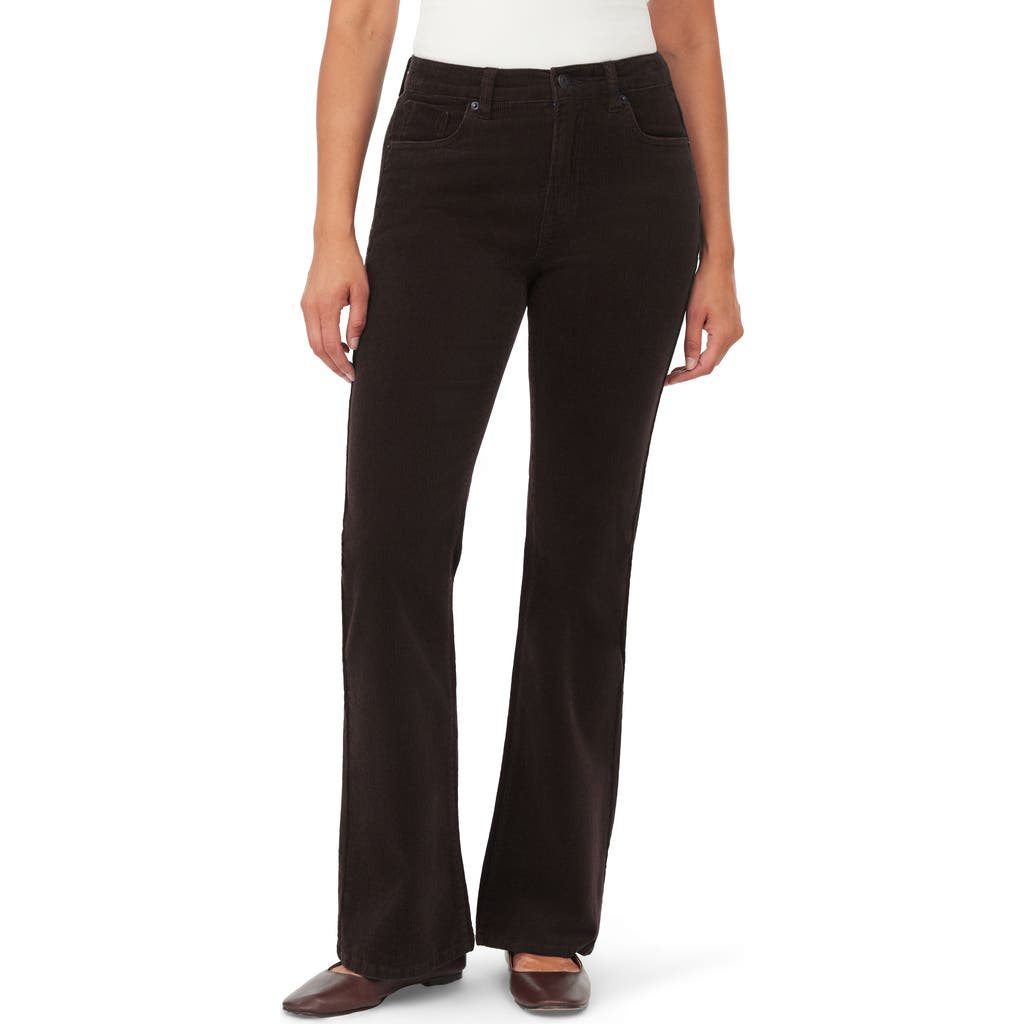 Kensie The Natalie High Waist Bootcut Corduroy Pants In Orange