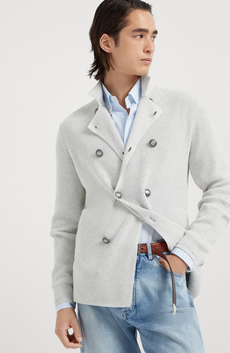 Brunello Cucinelli Cardigan with metal buttons, Alternate, color, 