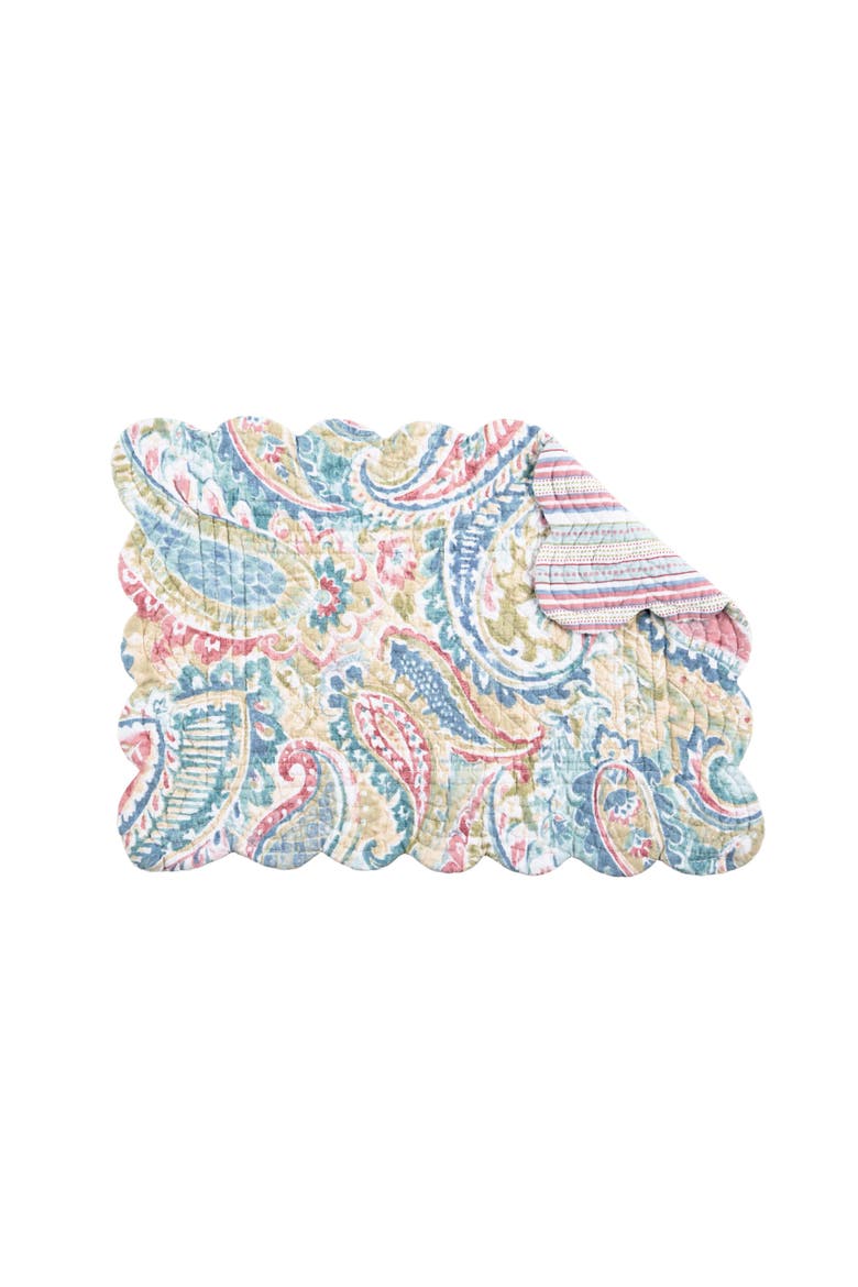 Maisie Cotton Quilted Reversible Placemats Set of 6, 13" x 19", Alternate, color, Yellow