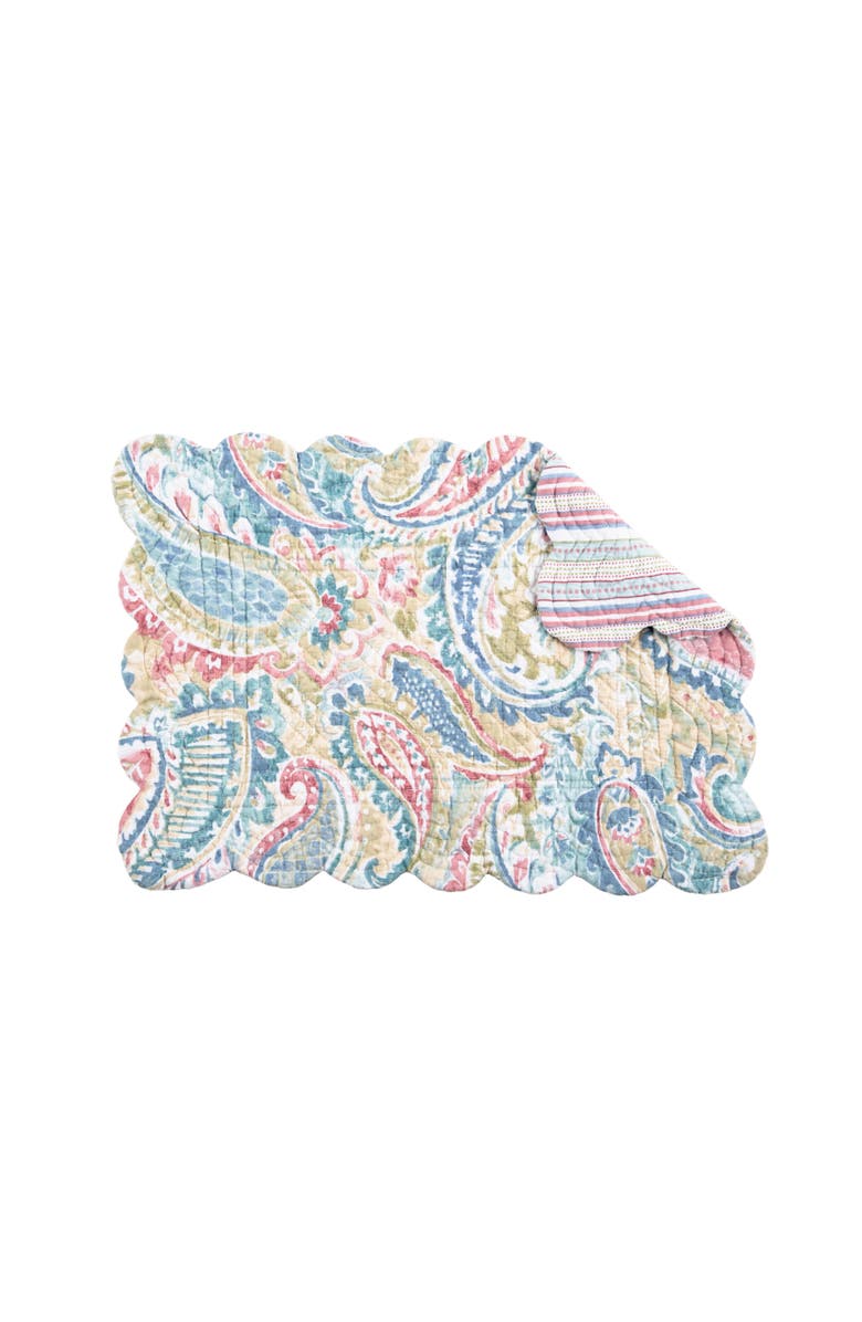 C&F Home Maisie Cotton Quilted Reversible Placemats Set of 6, 13" x 19", Alternate, color, Yellow