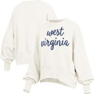 PRESSBOX Women's Pressbox Cream West Virginia Mountaineers Oversized Chelsea Waist Length Pullover Sweatshirt