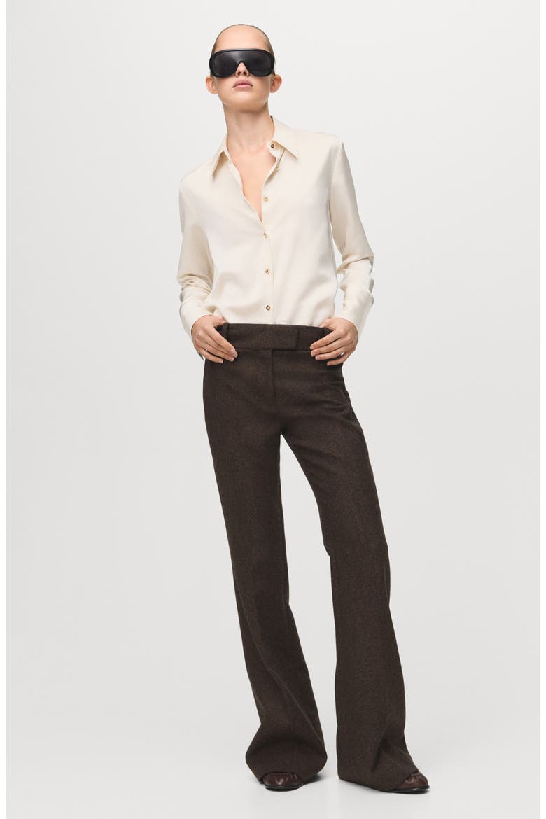 Satin Finish Flowy Shirt, Alternate, color, ECRU