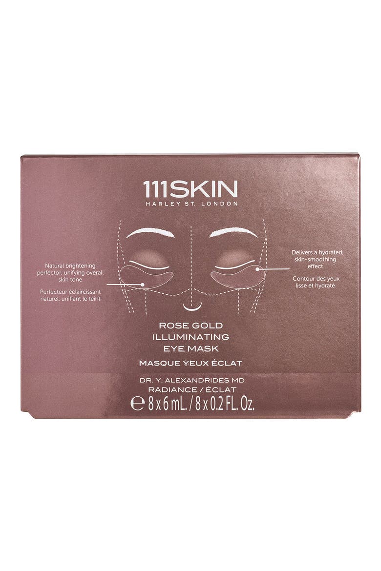 Rose Gold Illuminating 8-Piece Eye Mask Box, Main, color, NO COLOR
