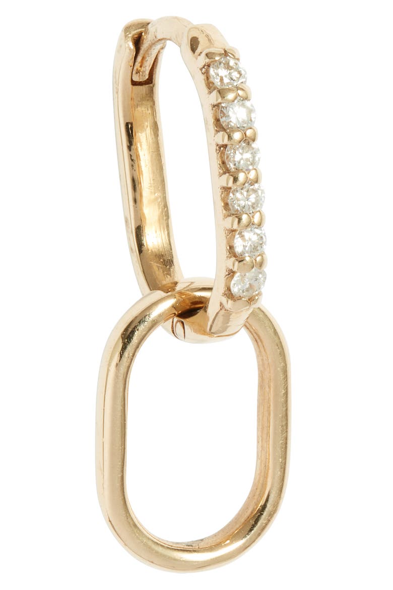 Diamond Pavé Paper Clip Hoop Earrings, Alternate, color, YELLOW GOLD