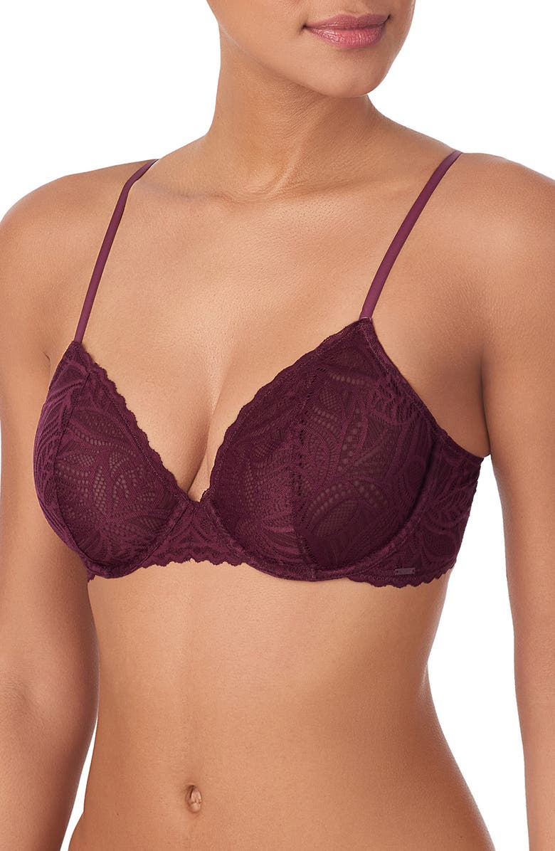 DKNY Lace Deco Underwire Bra, Alternate, color, Fig