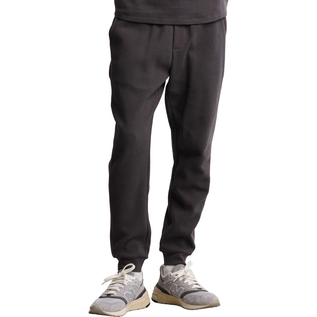 Barefoot Dreams Waffle Knit Thermal Joggers In Black