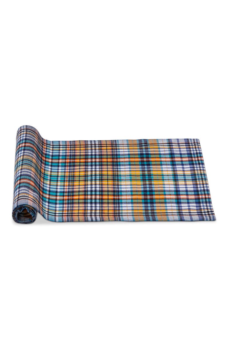 tag Summer House Bright Plaid Table Runner Multicolor Cotton, Main, color, Multicolored