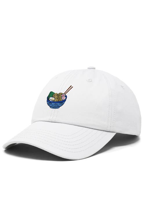 Dalix Noodles Embroidered Casual Cap In White