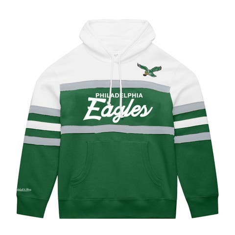 Men's Mitchell & Ness  White/Kelly Green Philadelphia Eagles Big & Tall Head Coach Hoodie