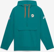 Nike Men's Nike Aqua Miami Dolphins Sideline Broken Rules Alternate Anorak Half-Zip Hooded Jacket