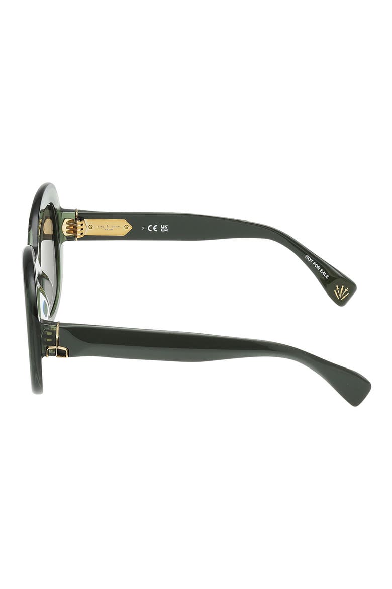 52mm Round Sunglasses, Alternate, color, CRYSTAL OLIVE / GREEN LENSES