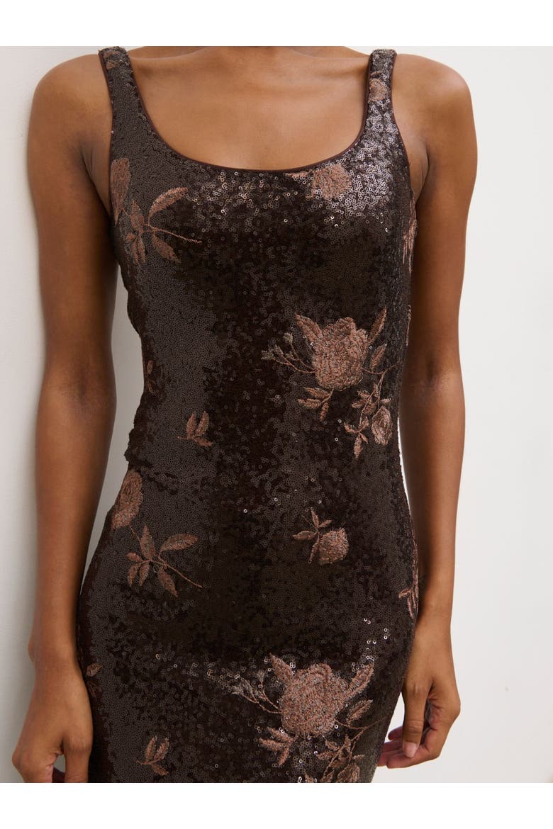 Zia Sequin Maxi Dress, Alternate, color, Brown Floral