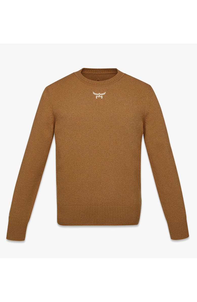 MCM Laurel Sweater in Wool and Recycled Cashmere, Main, color, Cognac