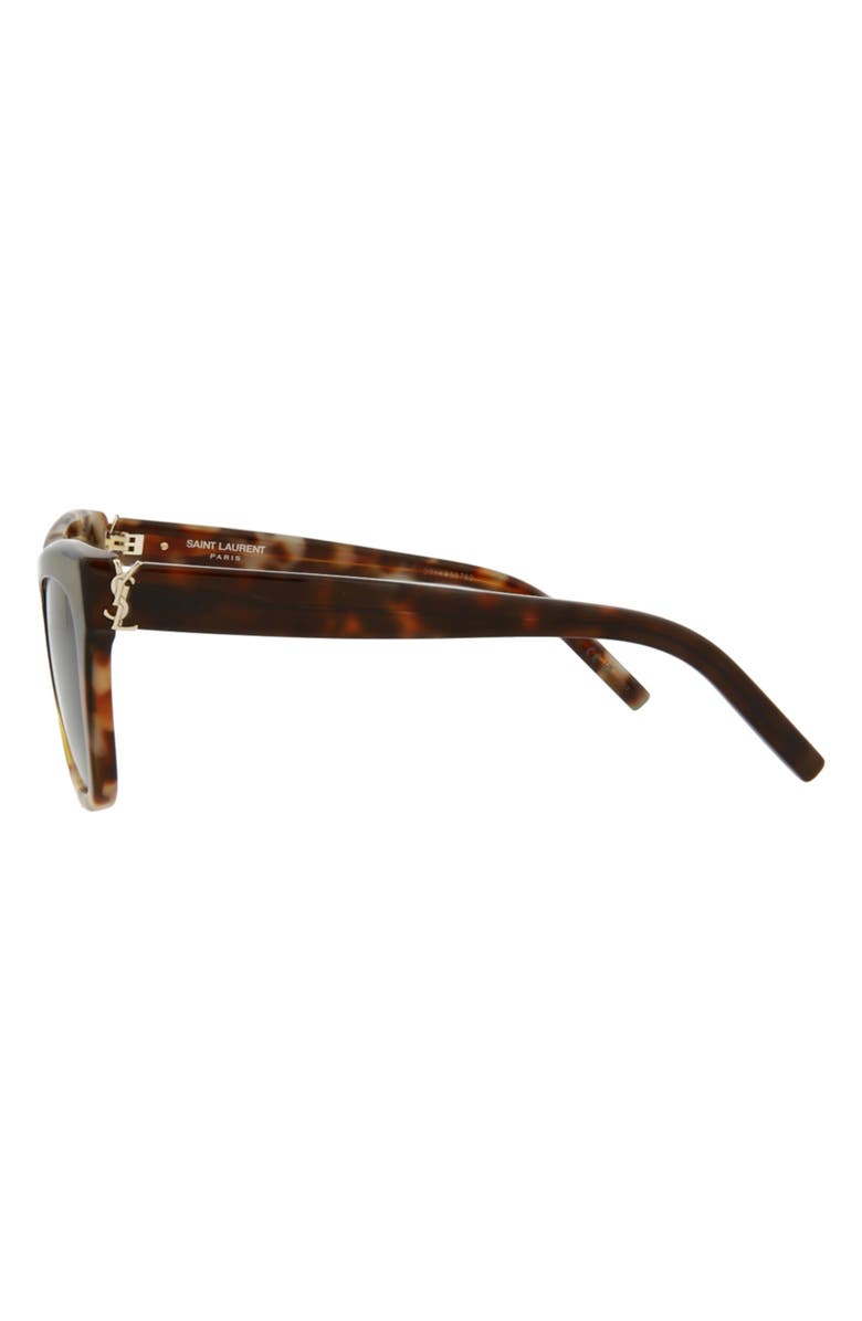 Saint Laurent 56mm Cat Eye Sunglasses, Alternate, color, Havana Havana Black