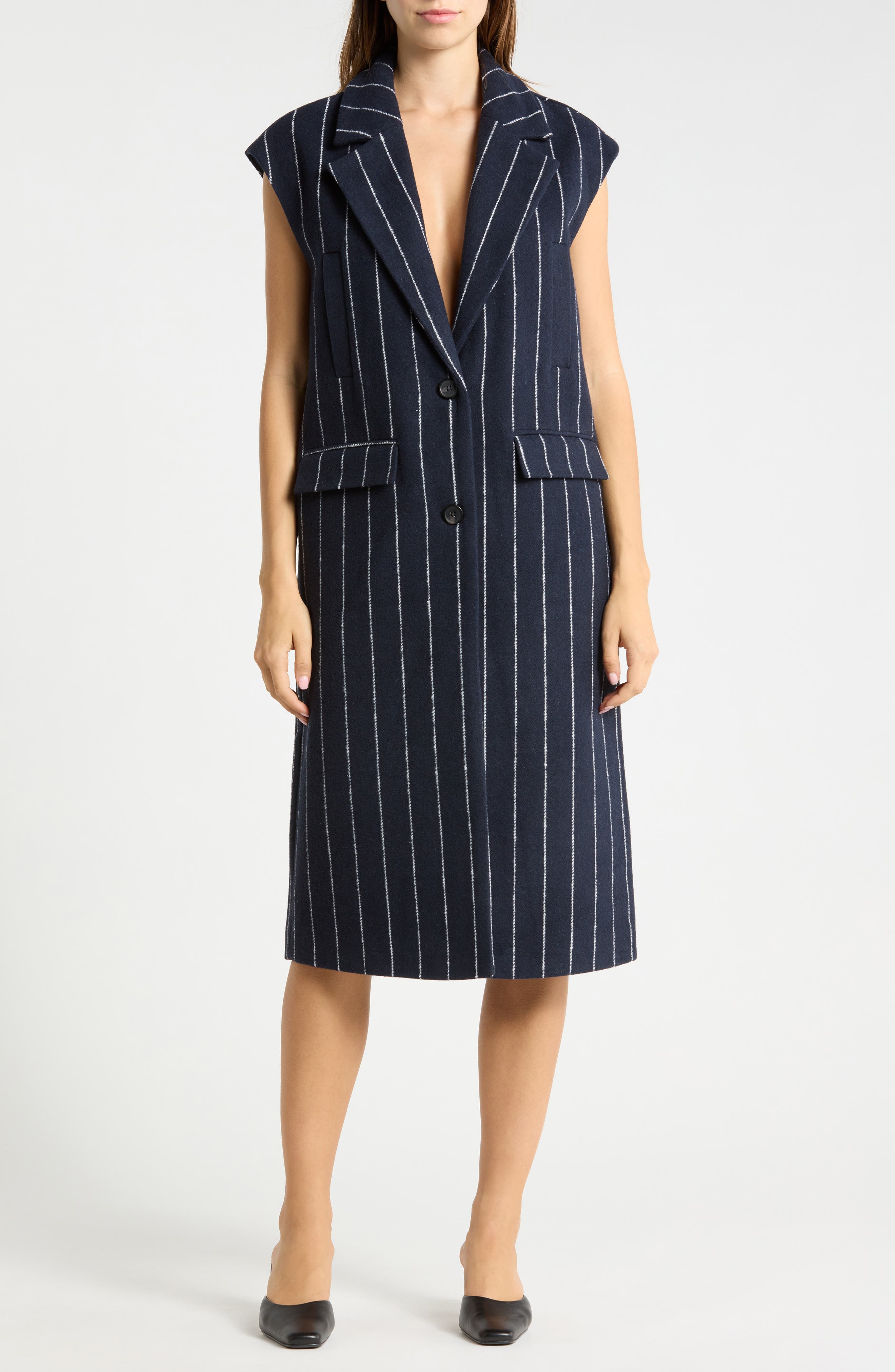 Collared Pinstripe Dress
