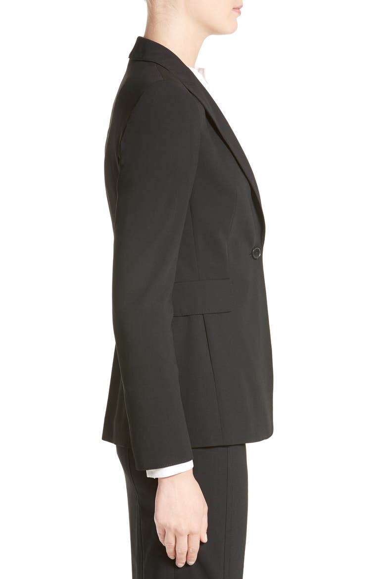 Long One-Button Jacket, Alternate, color, BLACK