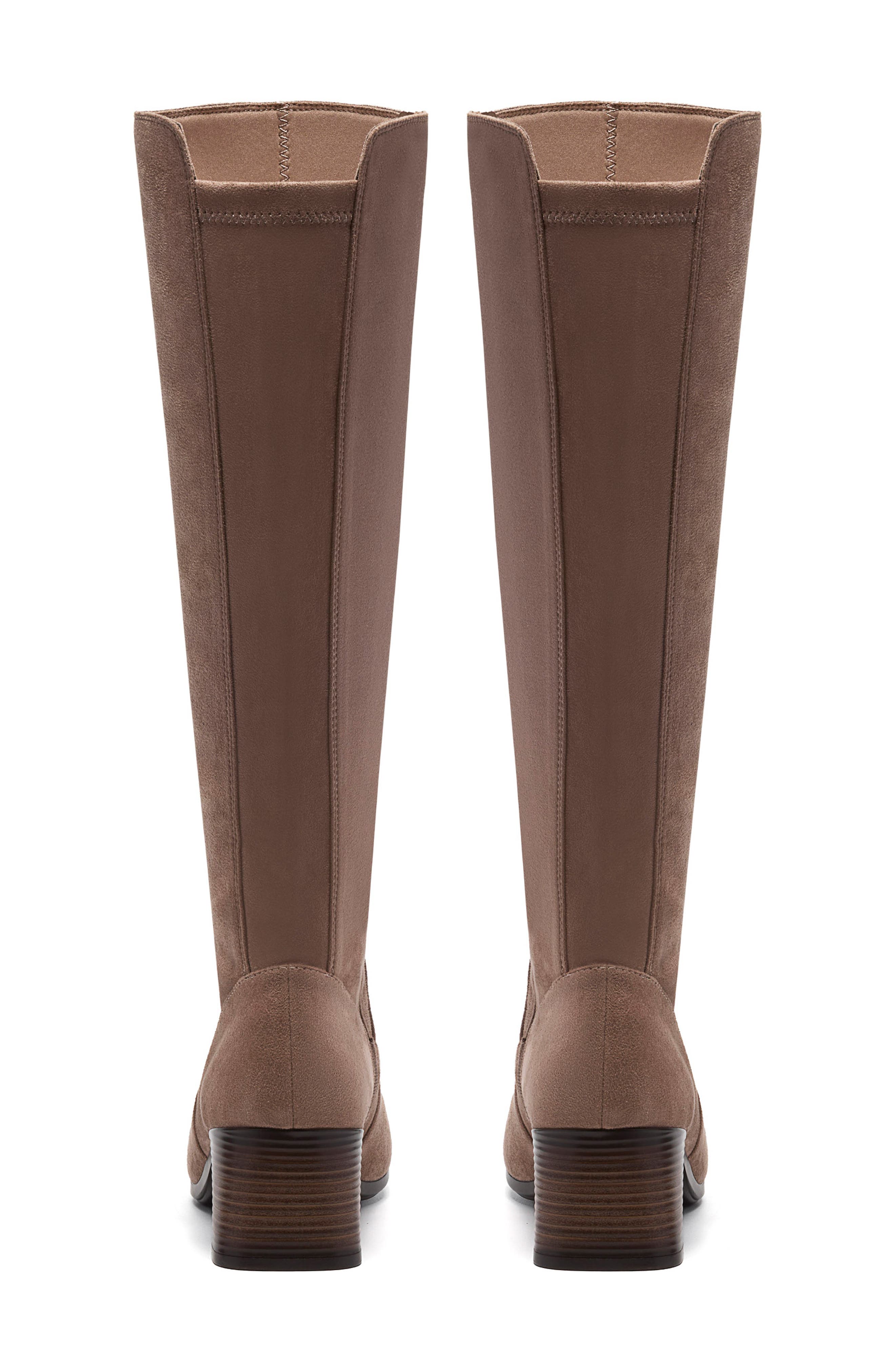 Marriann Chic Faux Leather Knee High Boot, Alternate, color, PEBBLE
