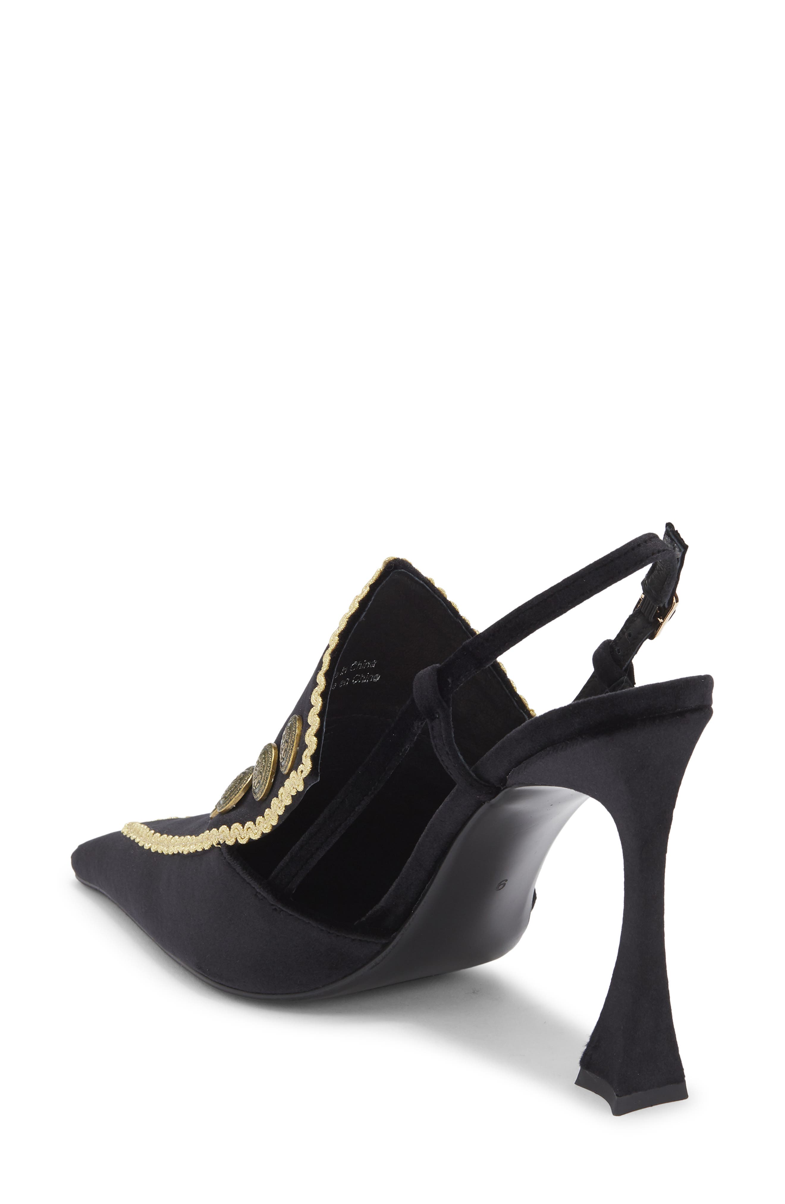 Jeffrey Campbell Troubadour Slingback Pump, Alternate, color, Black Velvet Gold
