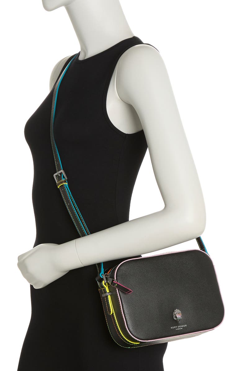 Kurt Geiger London Richmond Leather Crossbody Bag, Alternate, color, Charcoal