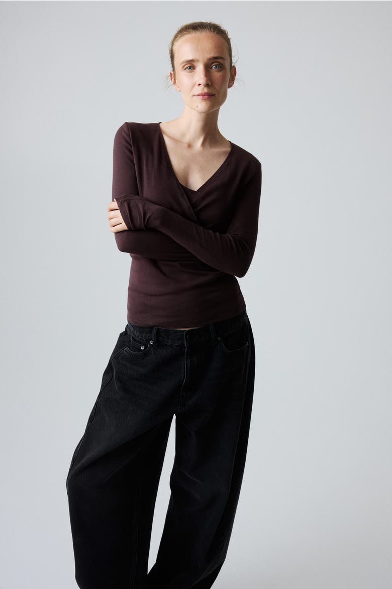 Mama Ribbed Nursing Top, Alternate, color, Dark brown