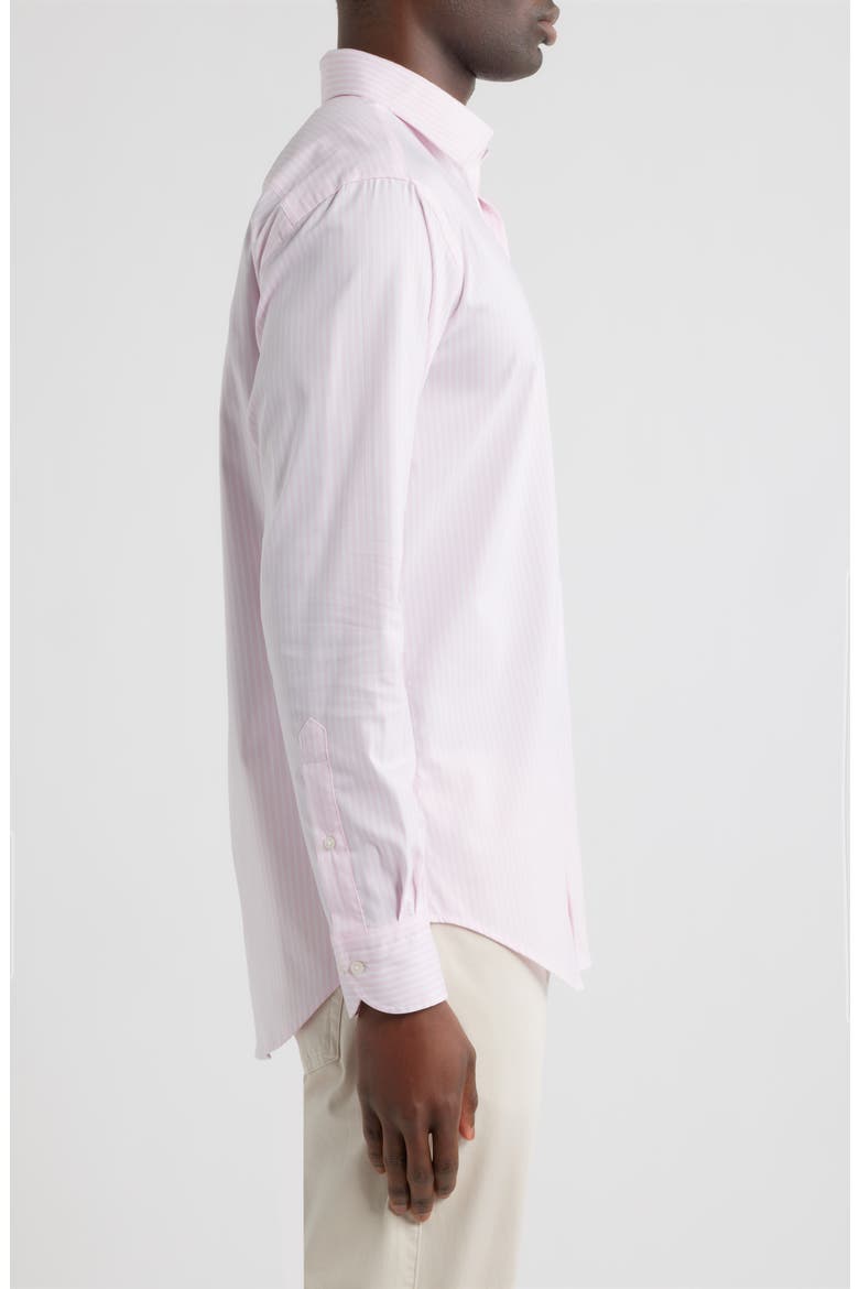 Langley Stripe Crown Lite Performance Twill Button-Up Shirt, Alternate, color, TEABERRY PINK