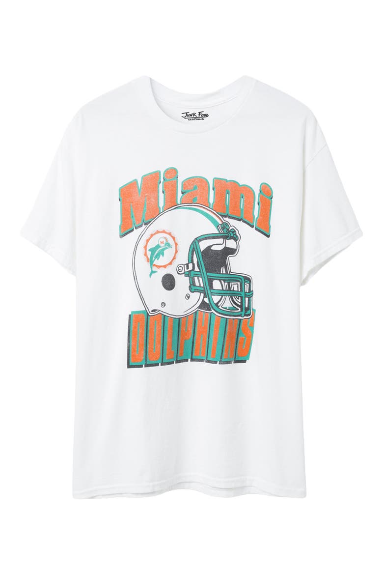 Miami Dolphins Throwback Helmet Cotton Graphic T-Shirt, Main, color, WHITE