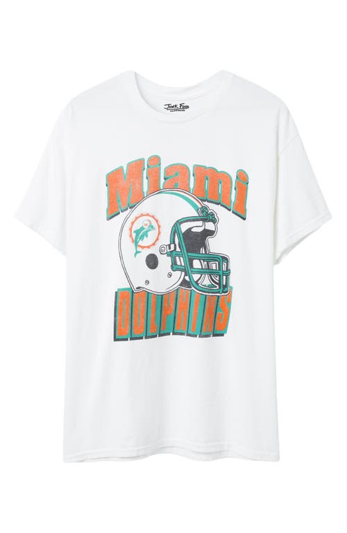 Junk Food Miami Dolphins Throwback Helmet Cotton Graphic T-shirt In White