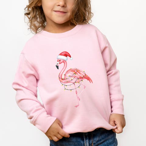 Flamingo Christmas Lights Watercolor Sweatshirt (toddler)