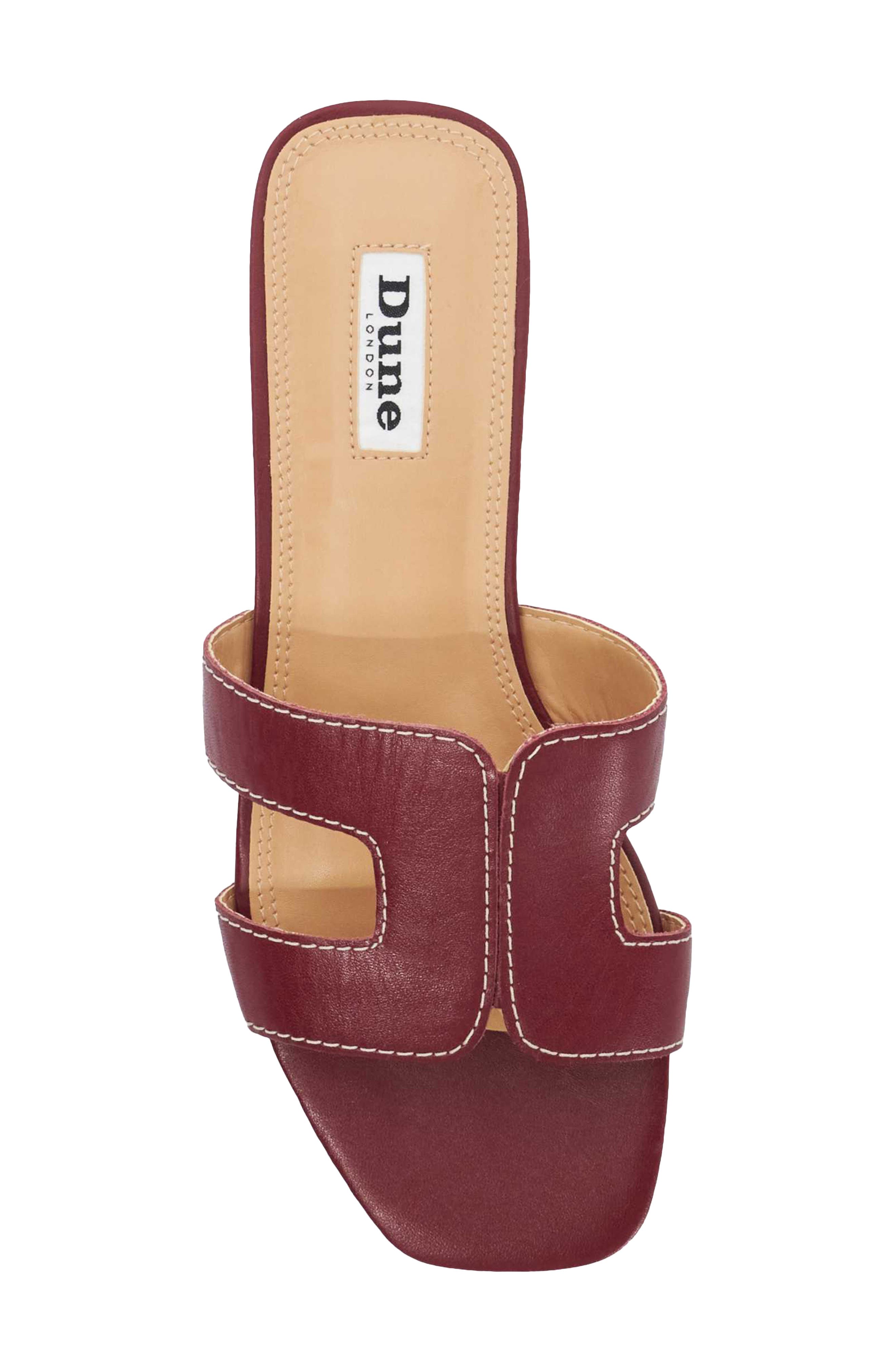 Dune London Loupe Slide Sandal, Alternate, color, Burgundy