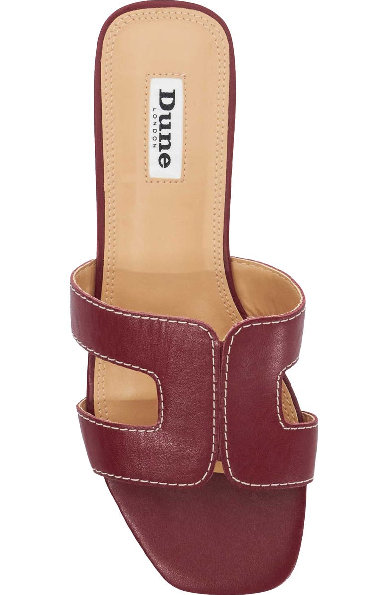 Dune London Loupe Slide Sandal, Alternate, color, Burgundy