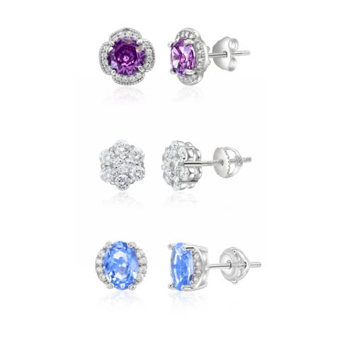 3 Pack Crystal Stud Earrings