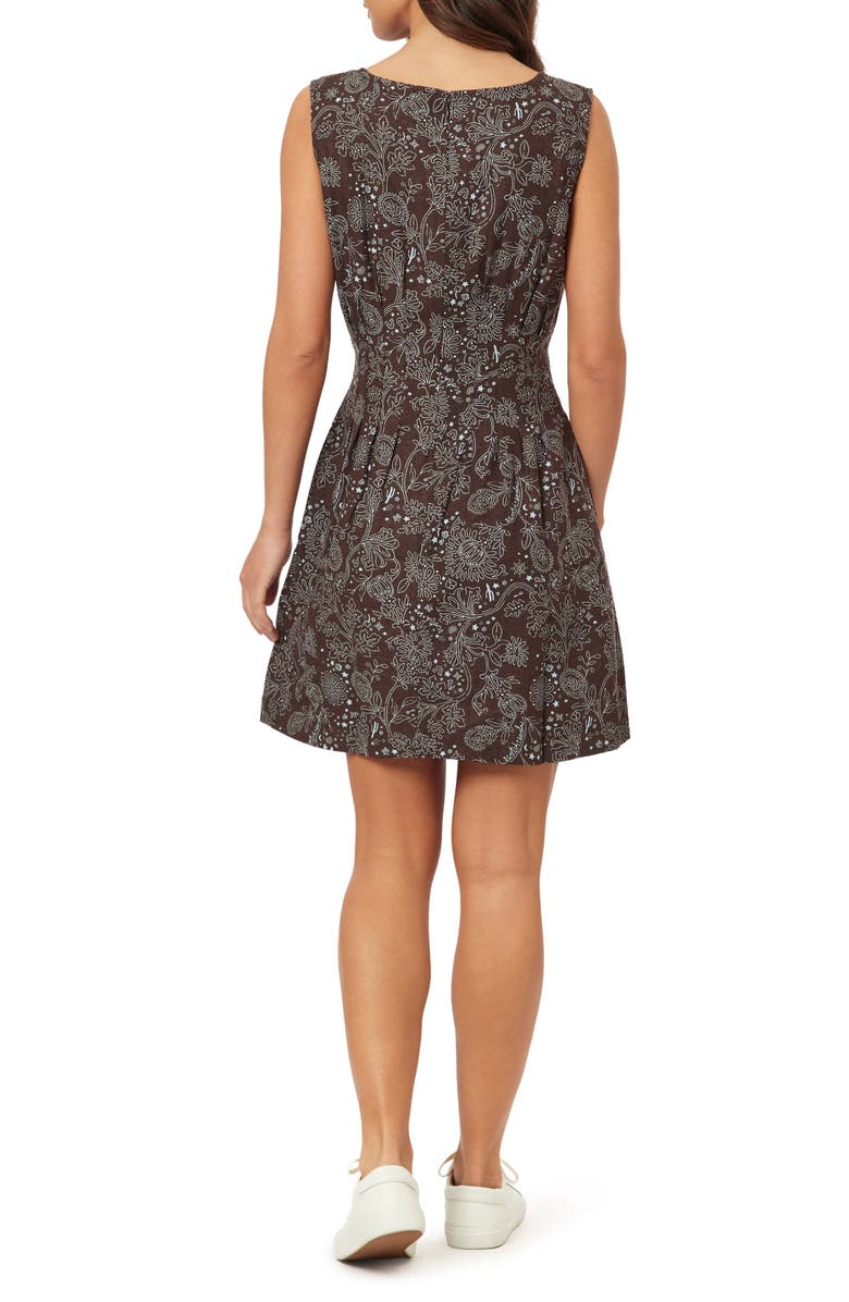 Scotch & Soda Paisley Print Boatneck Fit & Flare Dress, Alternate, color, Hot Fudge All-Over Bandana