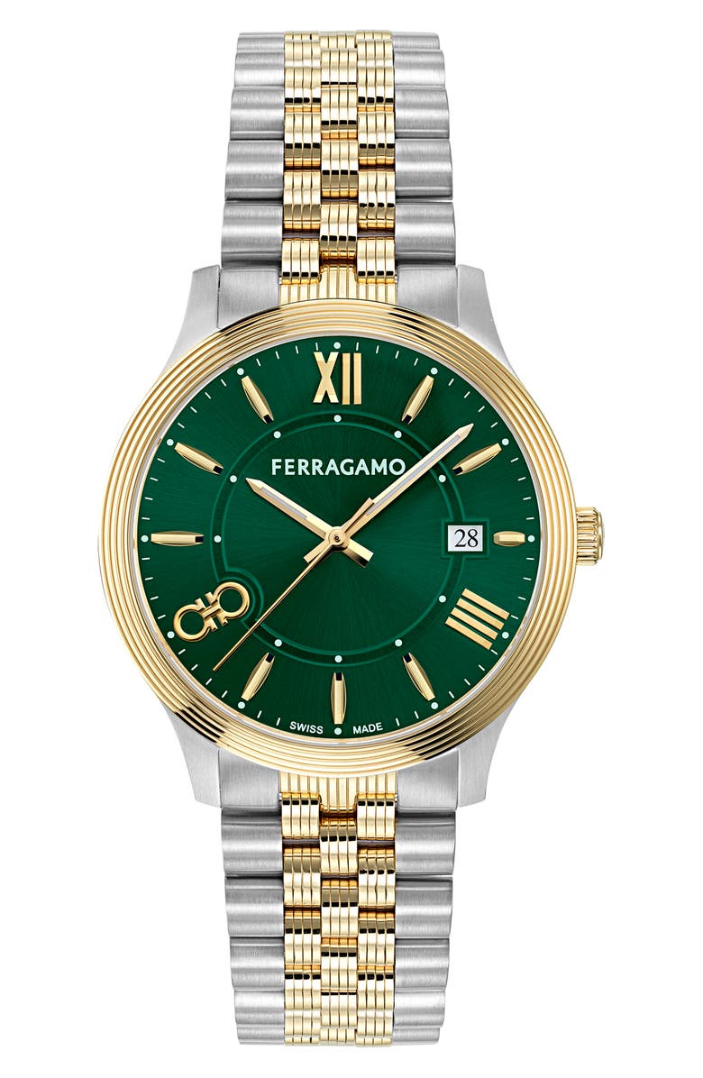 FERRAGAMO Duo Bracelet Watch, 40mm, Main, color, Two Tone